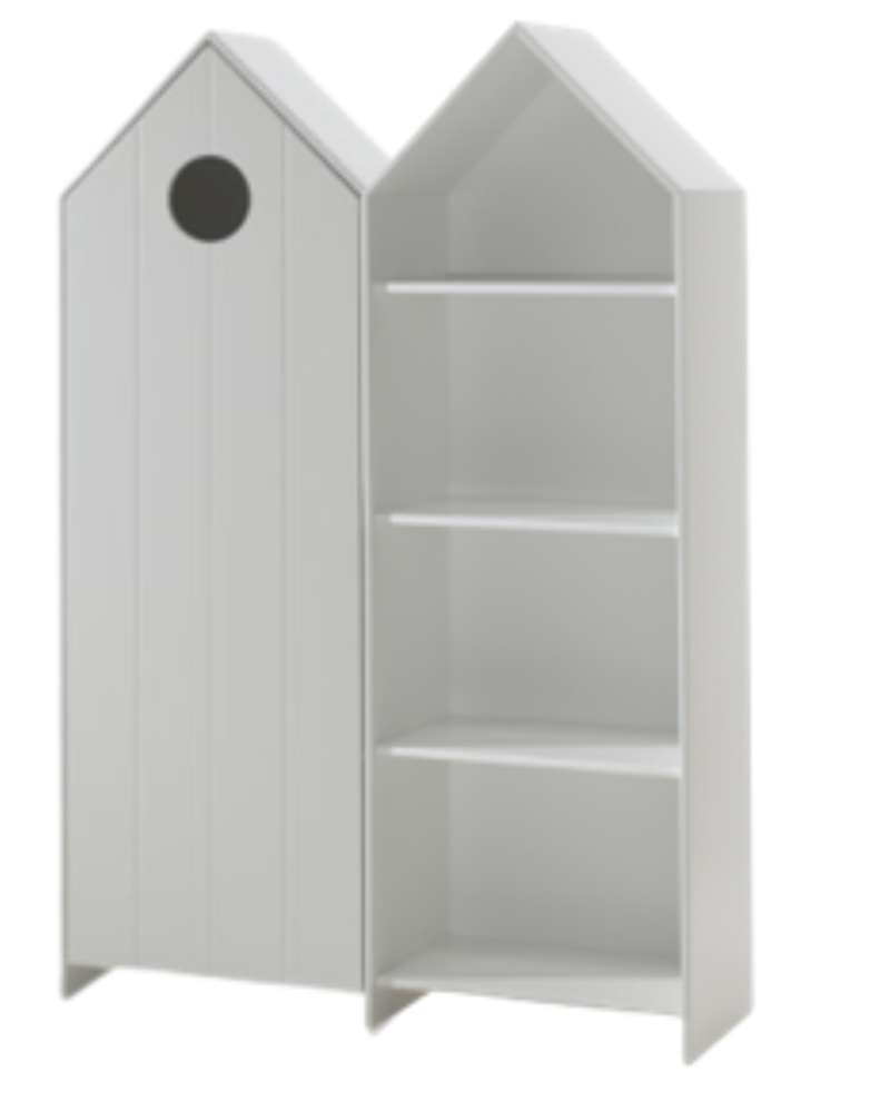Casami lot avec 2 armoires: 1 armoire avec une porte en blanc et 1 armoire sans porte.