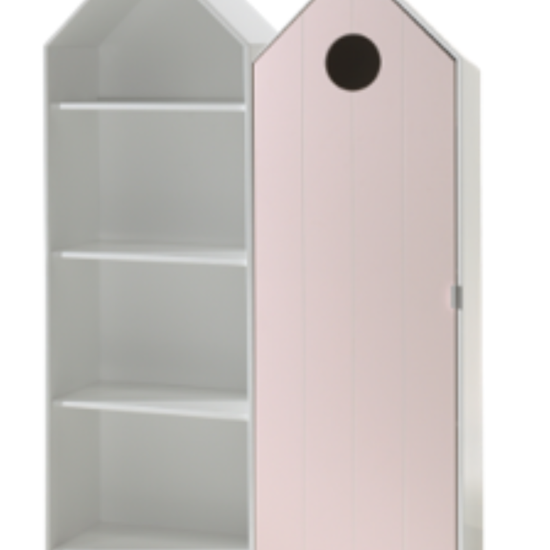 Casami lot avec 2 armoires: 1 armoire avec une porte en rose et 1 armoire sans porte