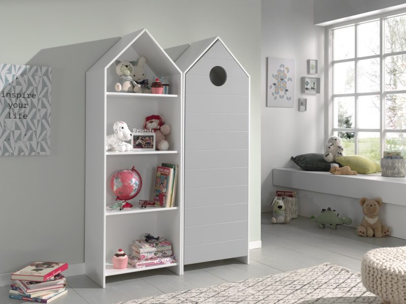 Casami avec 2 armoires: 1 armoire avec une porte en gris et 1 armoire sans porte - Image 2