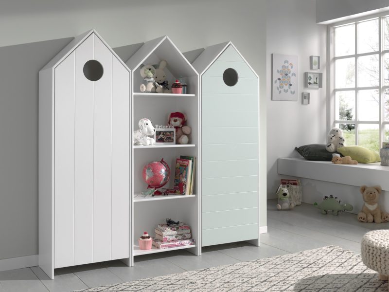 Casami lot avec 3 armoires: 2 armoires avec des portes en blanc et menthe et 1 armoire sans porte - Image 2