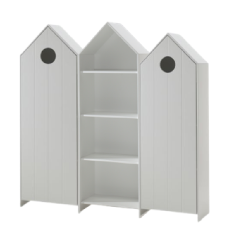Casami lot avec 3 armoires: 2 armoires avec des portes en blanc et 1 armoire sans porte