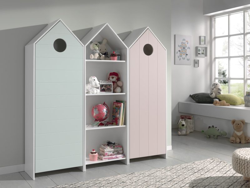 Casami lot avec 3 armoires: 2 armoires avec des portes en menthe et rose et 1 armoire sans porte - Image 2