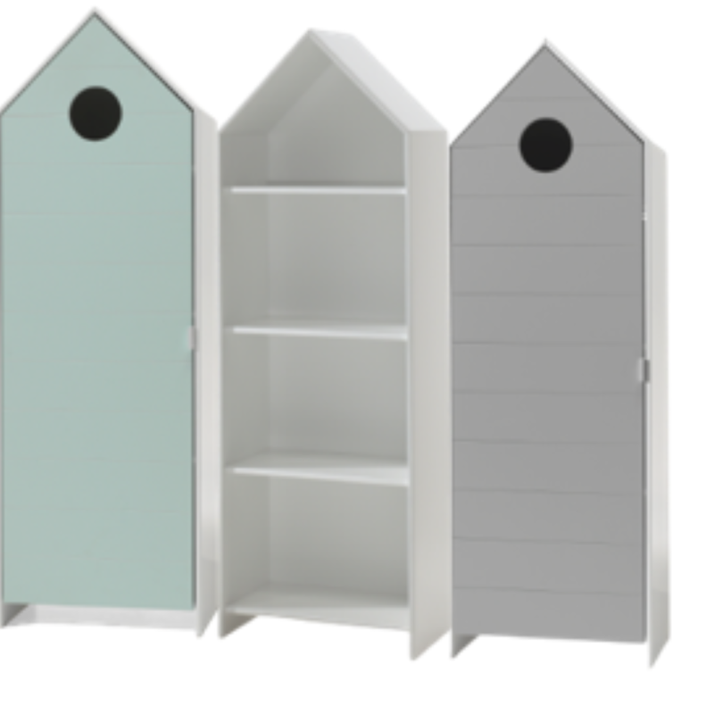 Casami lot avec 3 armoires: 2 armoires avec des portes en gris et menthe et 1 armoire sans porte