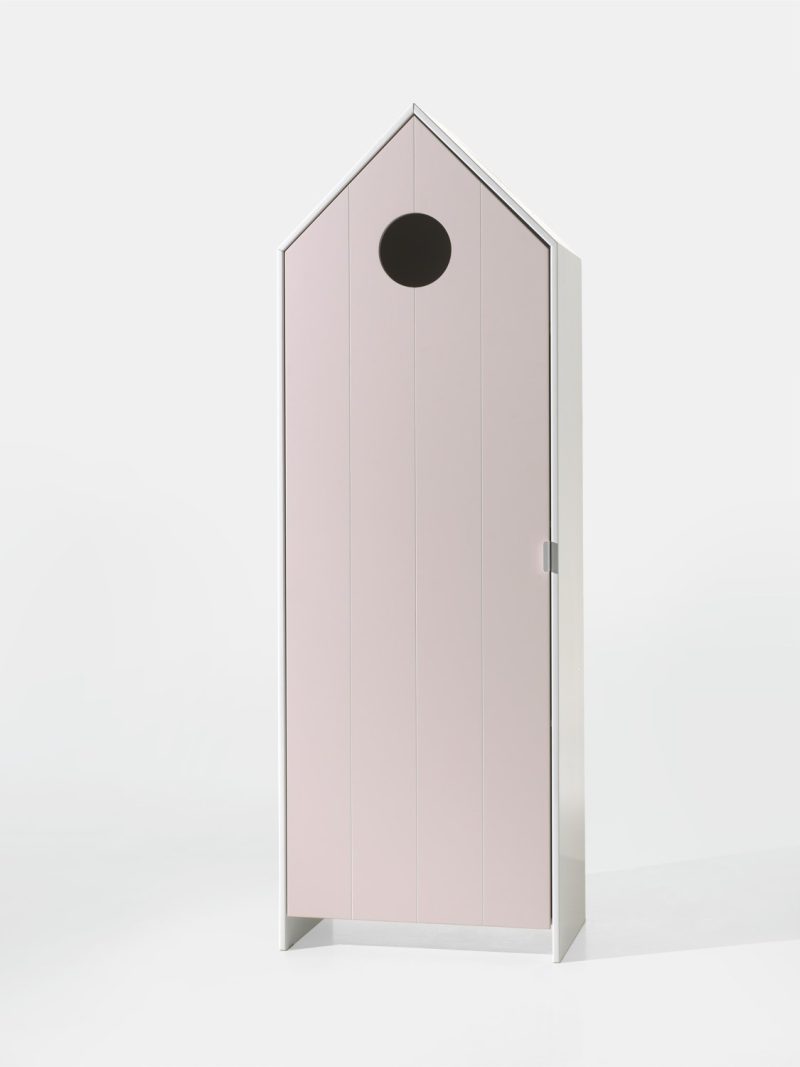 Casami lot avec un lit junior (70x140cm) et une armoire avec une porte en rose - Image 4