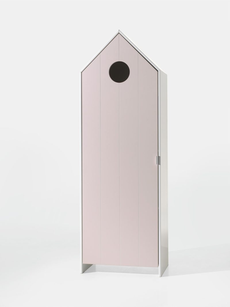 Casami lot avec lit (90x200cm) et armoire avec porte en rose - Image 4