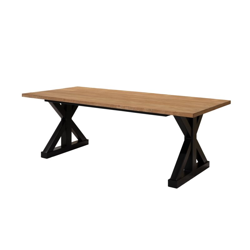 Table intemporelle 220cm avec pied en x en métal - Image 2