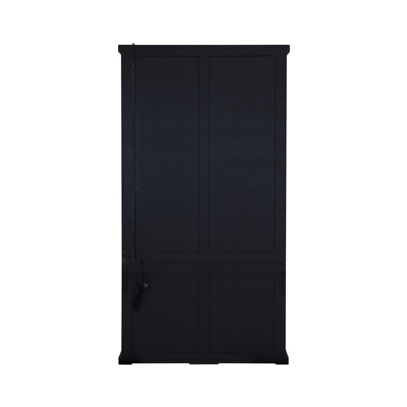 Vitrine noire élégante avec 2 portes en verre métallique - Image 4