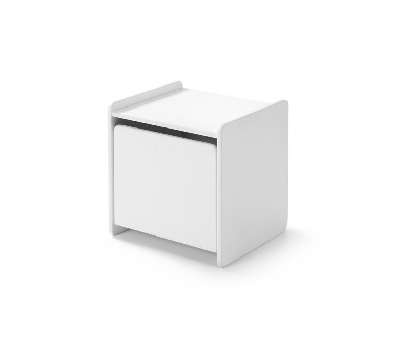 Kiddy lot avec lit (90x200cm) avec chevet, armoire 2 portes, bureau et étagère (45 cm) en blanc - Image 4
