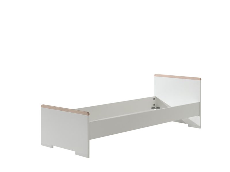 London lot avec lit (90x200cm) avec tiroir, chevet et garde-robe 3 portes en blanc - Image 3