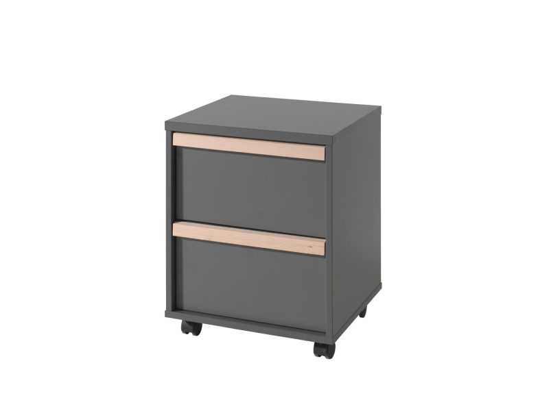 London lot avec bureau avec caisson et bibliothèque en anthracite - Image 4