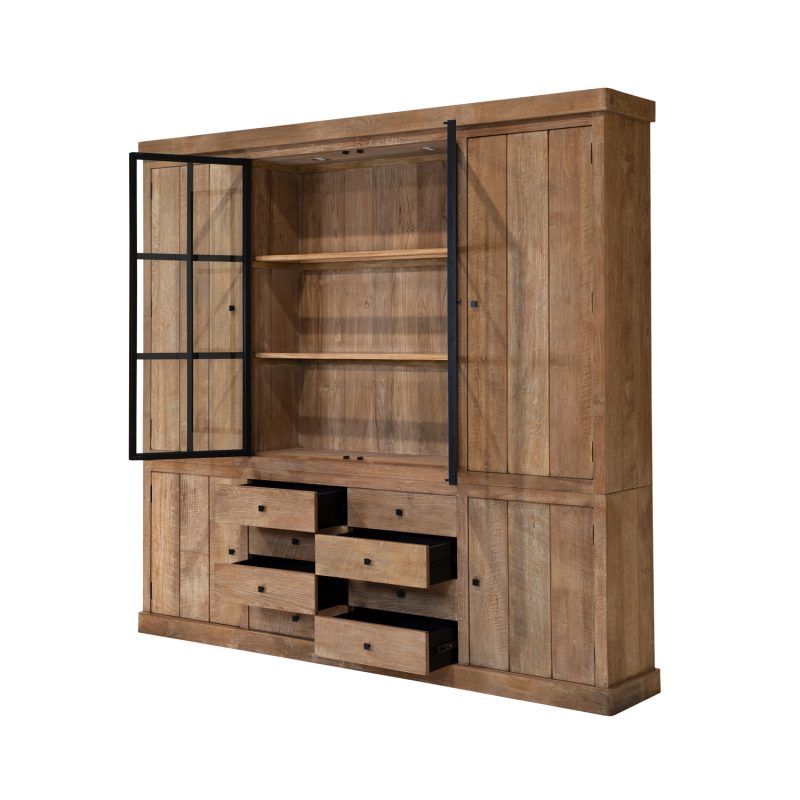 Vitrine en teck avec deux portes en verre métallique - Image 3