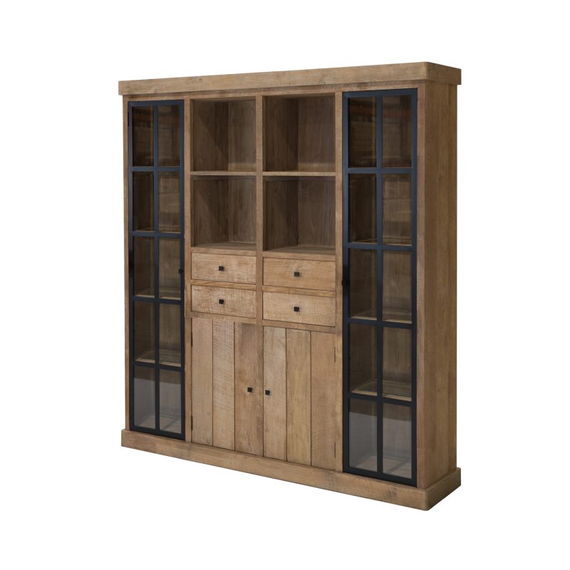 Armoire unique en bois de teck avec deux portes en verre - Image 2