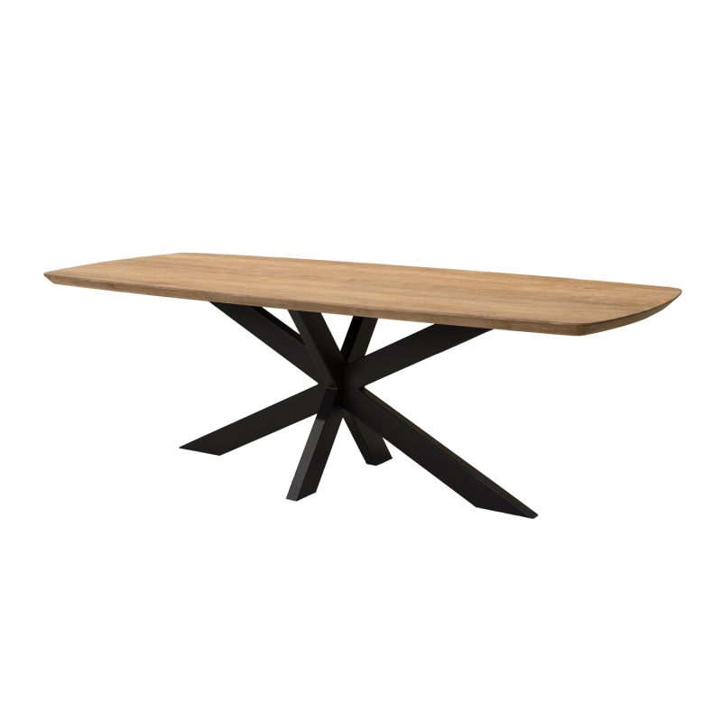 Table en bois de teck 240cm avec base en métal - Image 2
