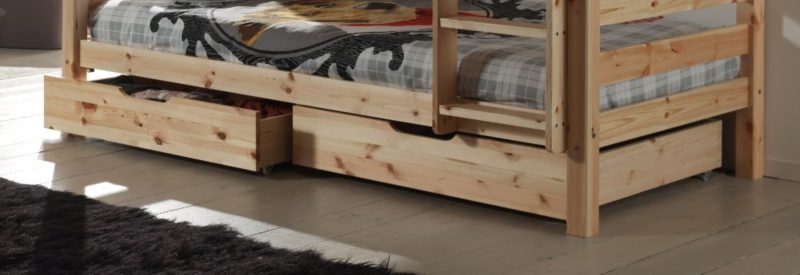 Pino 2 tiroirs naturel pour lit - Image 2
