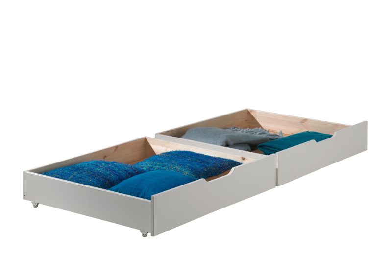 Pino 2 tiroirs blanc pour lit