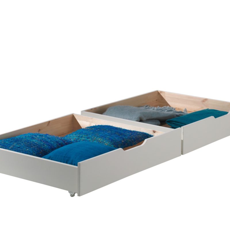 Pino 2 tiroirs blanc pour lit