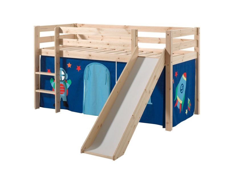 Pino lot avec lit compact avec toboggan natur et un housse astro