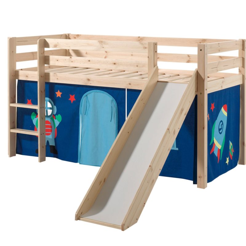 Pino lot avec lit compact avec toboggan natur et un housse astro