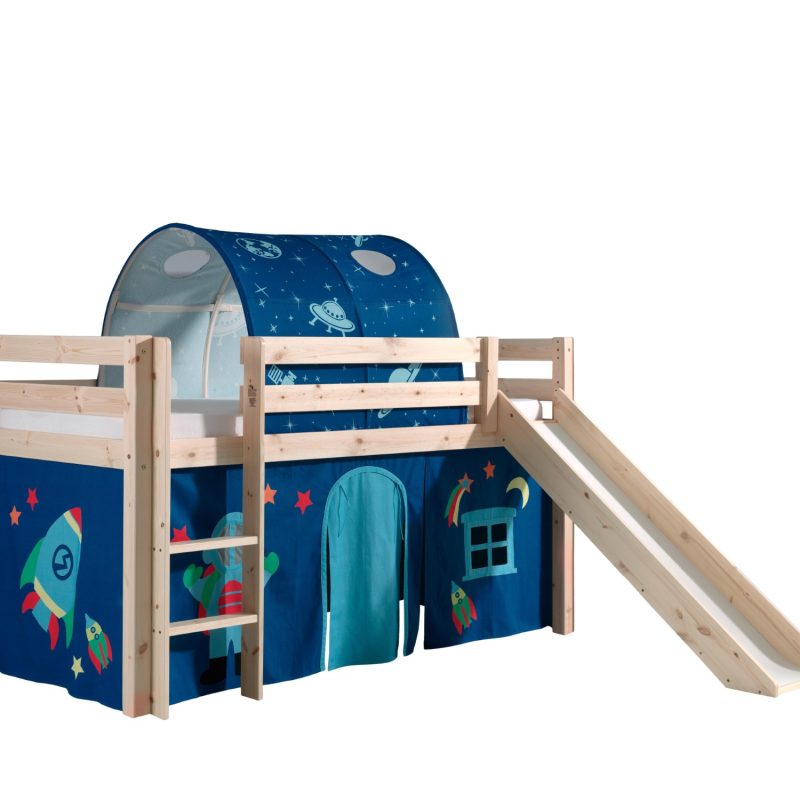 Pino lot avec lit compact avec toboggan natur, une housse astro et un tunnel astro