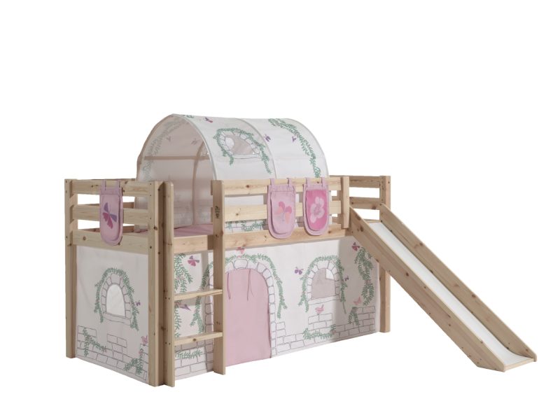 Pino lot avec lit compact avec toboggan natur, une housse birdy, 3 sachets birdy et un tunnel birdy