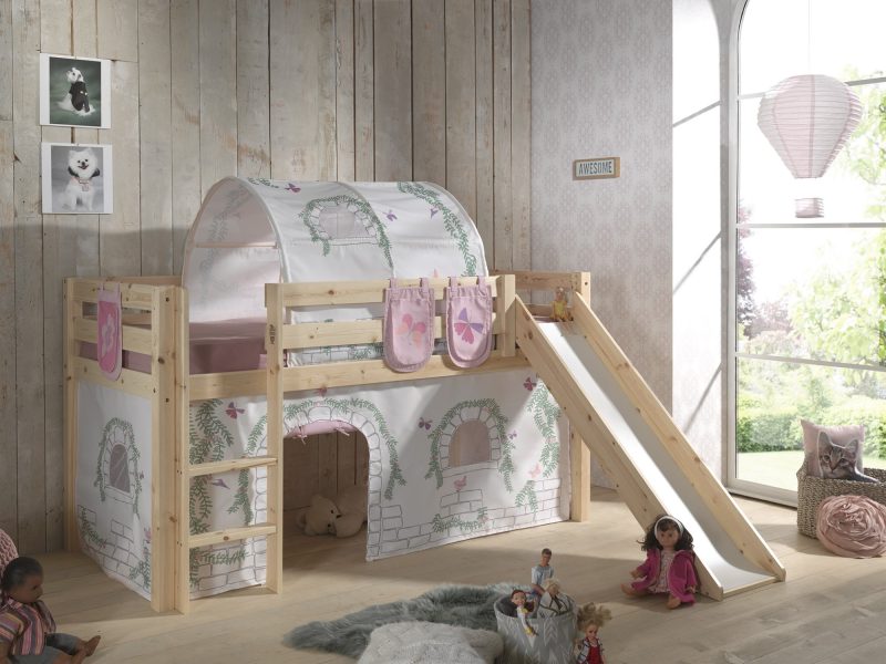Pino lot avec lit compact avec toboggan natur, une housse birdy, 3 sachets birdy et un tunnel birdy - Image 4