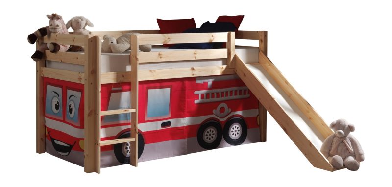 Pino lot avec lit compact avec toboggan natur et une housse fire rescue