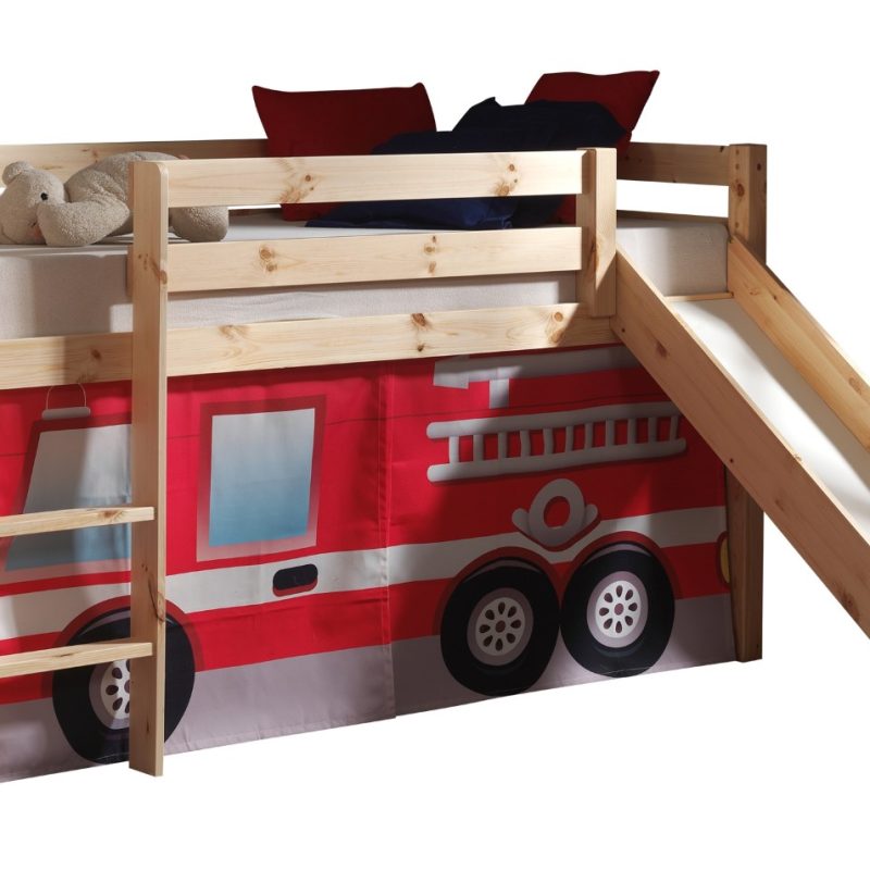 Pino lot avec lit compact avec toboggan natur et une housse fire rescue