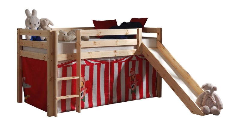 Pino lot avec lit compact avec toboggan natur et une housse chucky