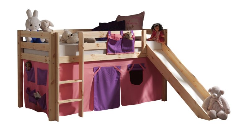 Pino lot  avec lit compact avec toboggan natur et une housse bella