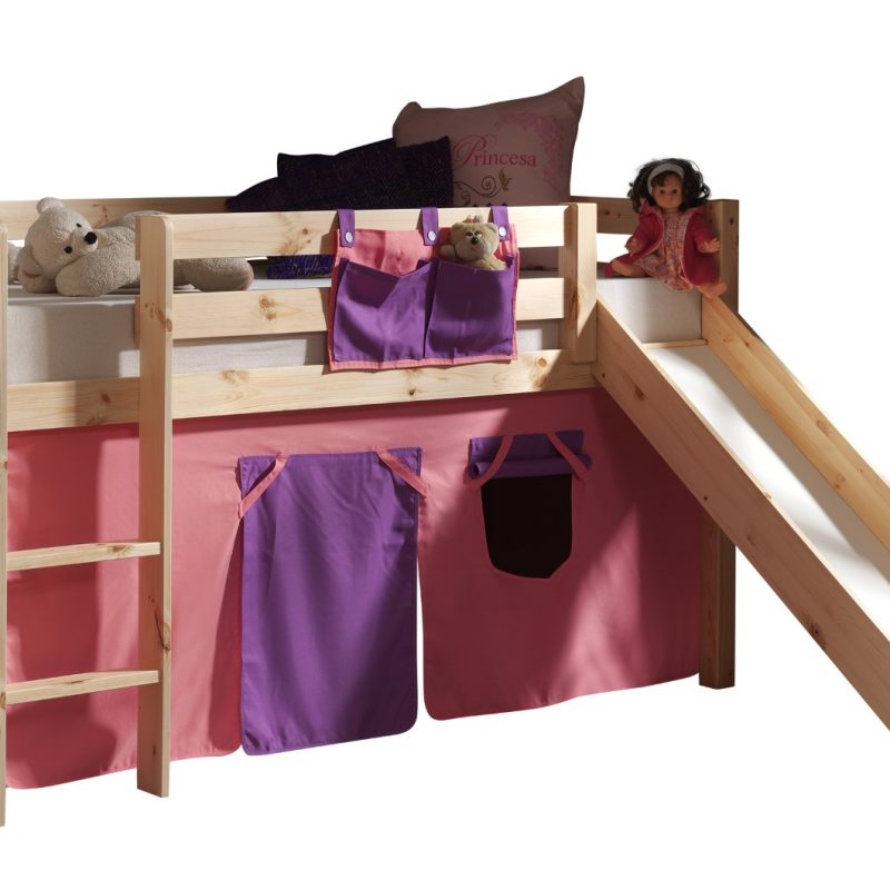 Pino lot  avec lit compact avec toboggan natur et une housse bella