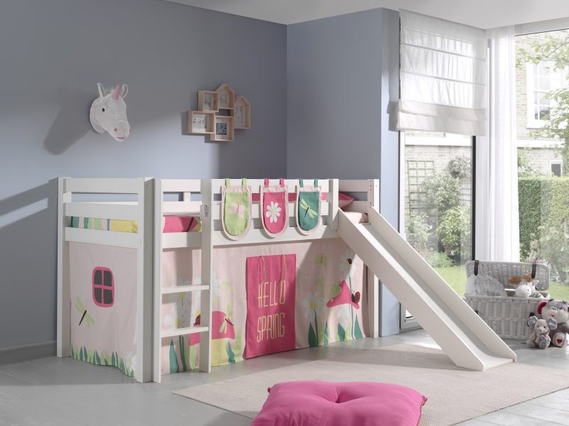 Pino lot avec lit compact avec toboggan blanc, une housse spring et 3 sachets spring - Image 5