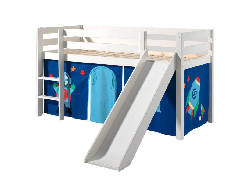 Pino lot avec lit compact avec toboggan blanc  et une housse astro