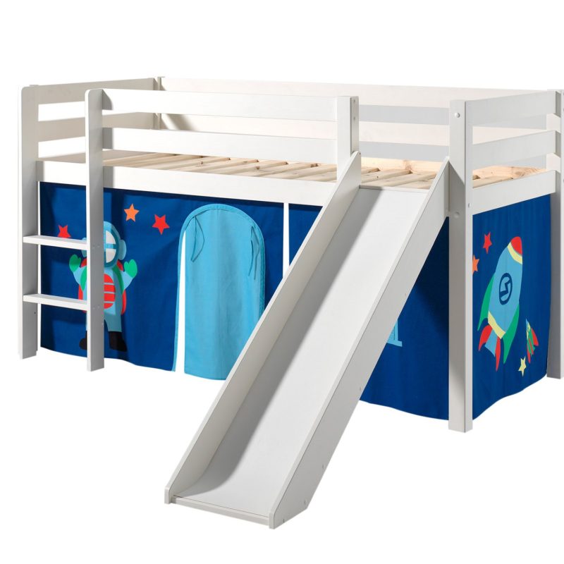 Pino lot avec lit compact avec toboggan blanc  et une housse astro