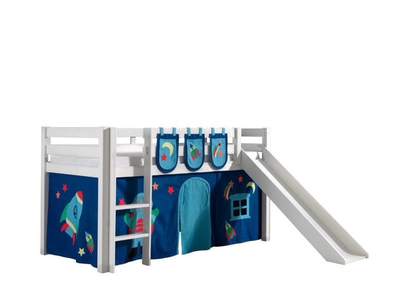 Pino lot avec lit compact avec toboggan blanc, une housse astro et 3 sachets astro