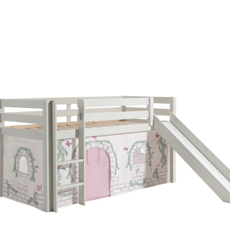 pino lot avec lit compact avec toboggan blanc et une housse birdy