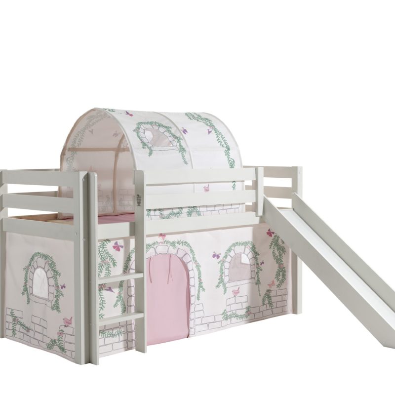 Pino lot avec lit compact avec toboggan blanc, une housse birdy et un tunnel birdy