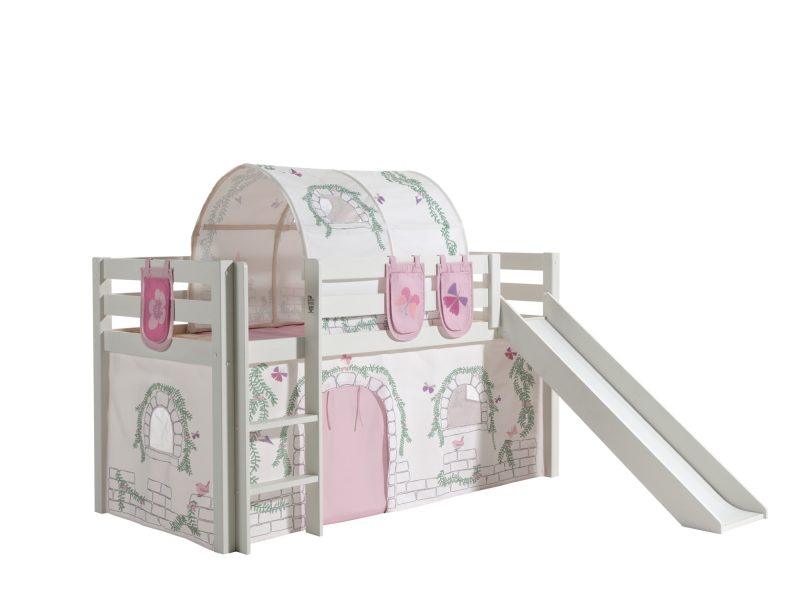 Pino lot avec lit compact avec toboggan blanc, housse birdy, 3 sachets birdy et tunnel birdy
