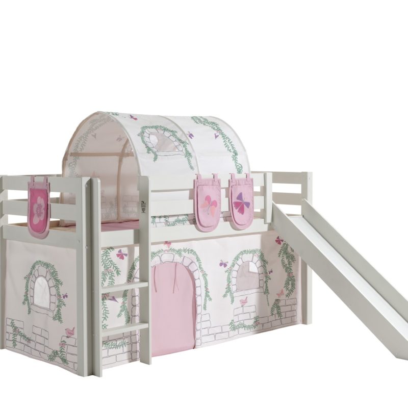 Pino lot avec lit compact avec toboggan blanc, housse birdy, 3 sachets birdy et tunnel birdy