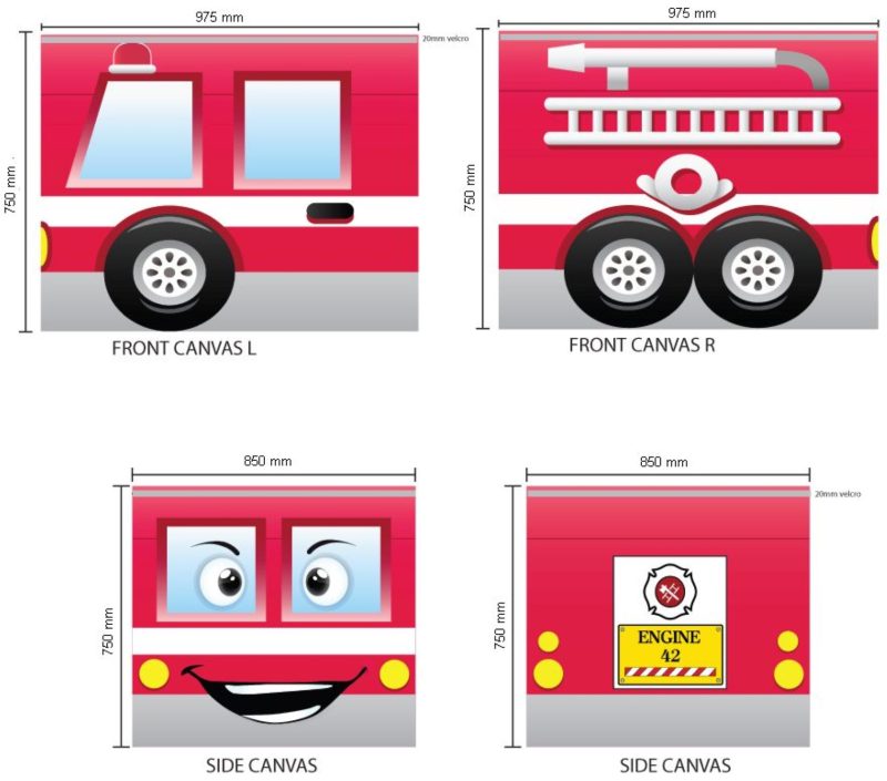 Pino avec lit compact avec toboggan blanc  et housse fire rescue - Image 3