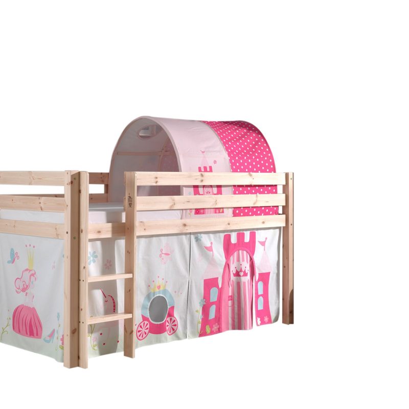Pino lot avec lit compact nature, housse princesse et  tunnel princesse
