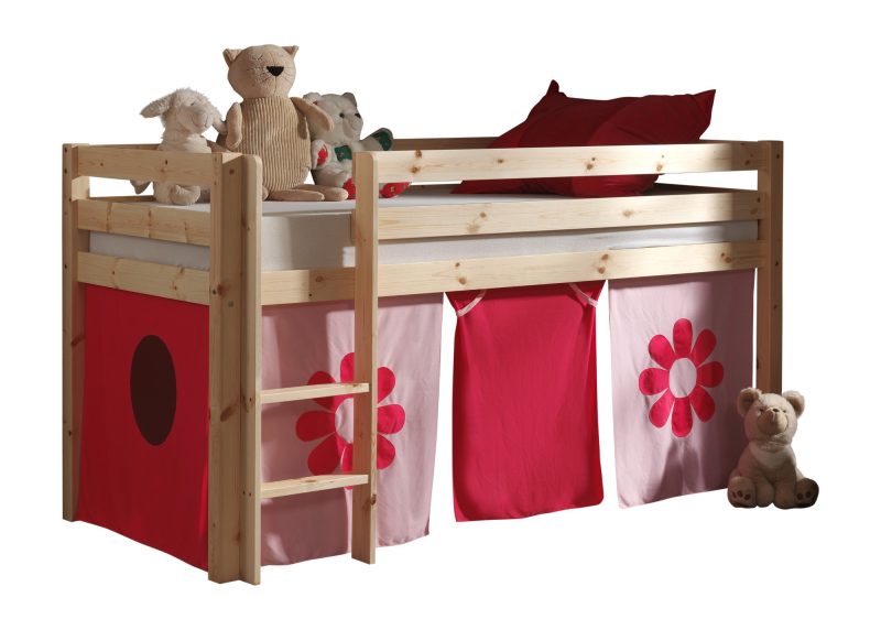 Pino lot avec lit compact nature et housse pink flower