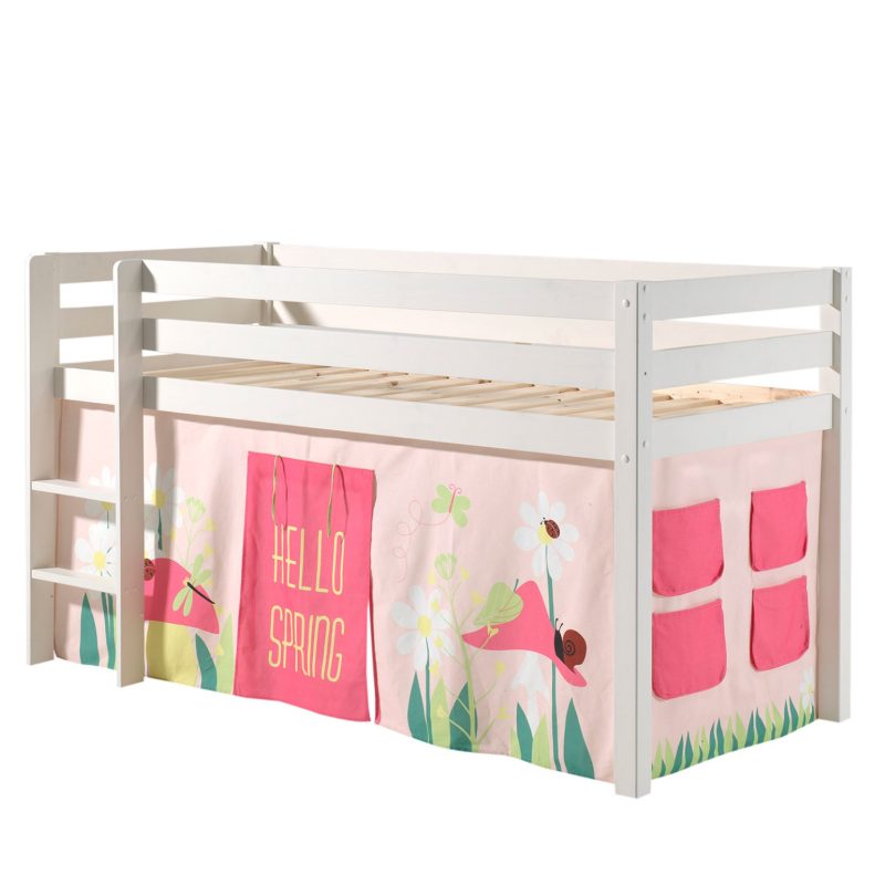 Pino lot avec lit compact blanc et housse spring