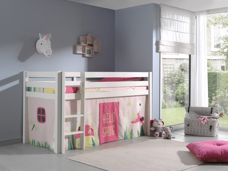 Pino lot avec lit compact blanc et housse spring - Image 2