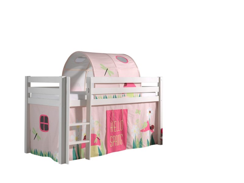Pino lot avec lit compact blanc, housse spring et tunnel spring
