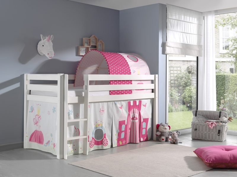 Pino lot avec lit compact blanc et housse et tunnel princesse - Image 2