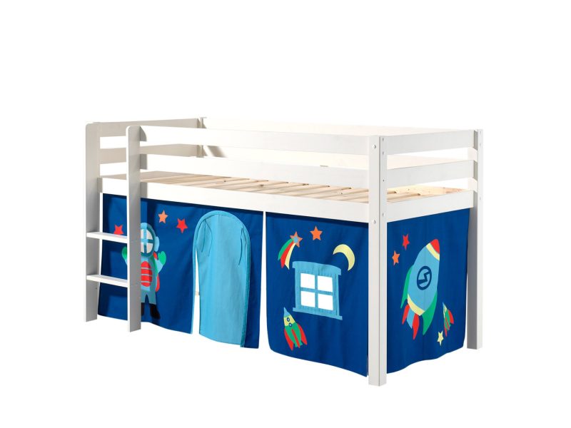 Pino lot avec lit compact blanc et housse astro
