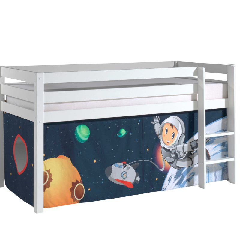 Pino lot avec lit compact blanc et housse space