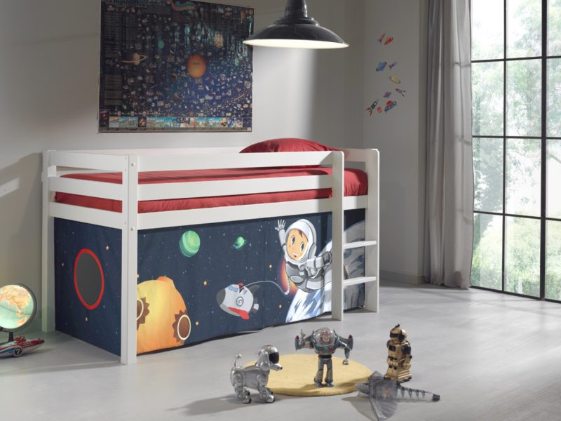 Pino lot avec lit compact blanc et housse space - Image 2
