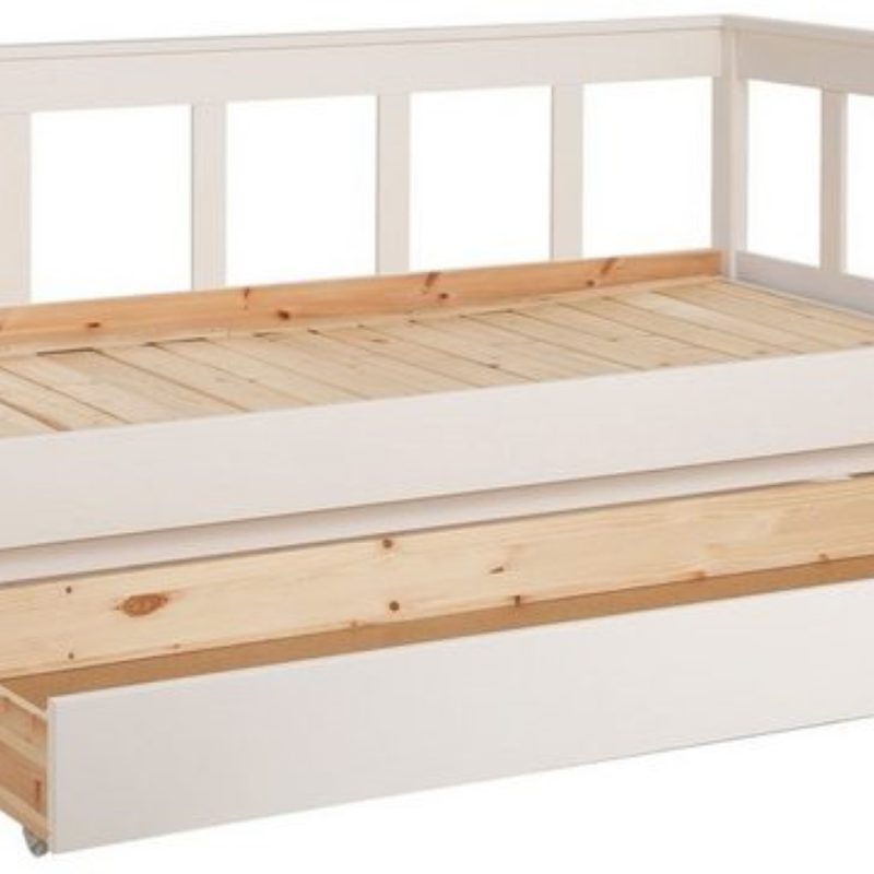 pino lot avec lit amouvable blanc et tiroir pour lit capitain blanc