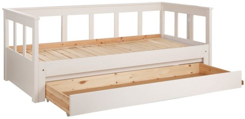 pino lot avec lit amouvable blanc et tiroir pour lit capitain blanc - Image 3